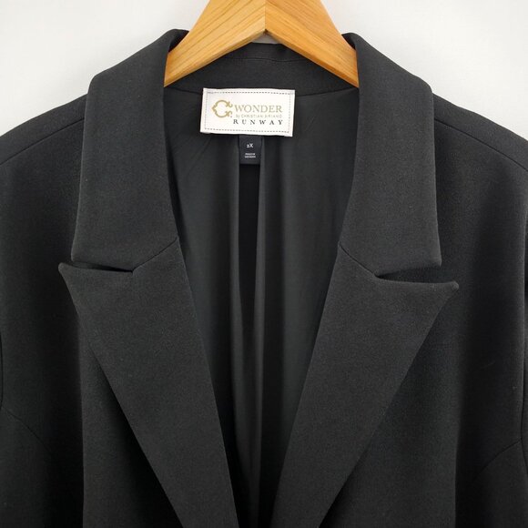 C Wonder Christian Siriano Runway Jacket 2X Black Pleated Skirt Bow Event Dressy - Picture 9 of 11